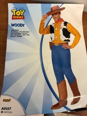 Disney Pixar Toy Story Woody Costume Adult Medium Full Set Halloween Cowboy